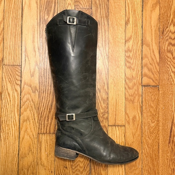 CHARLES DAVID Vintage Riding Boot. Black. Red Zip. The Rowdy. Women’s Size 9. - Picture 3 of 16